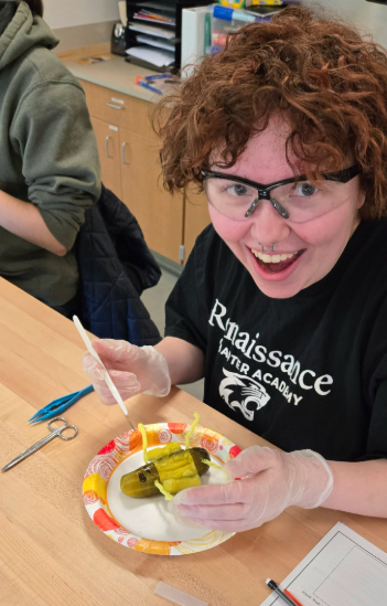 student with pickle autopsy