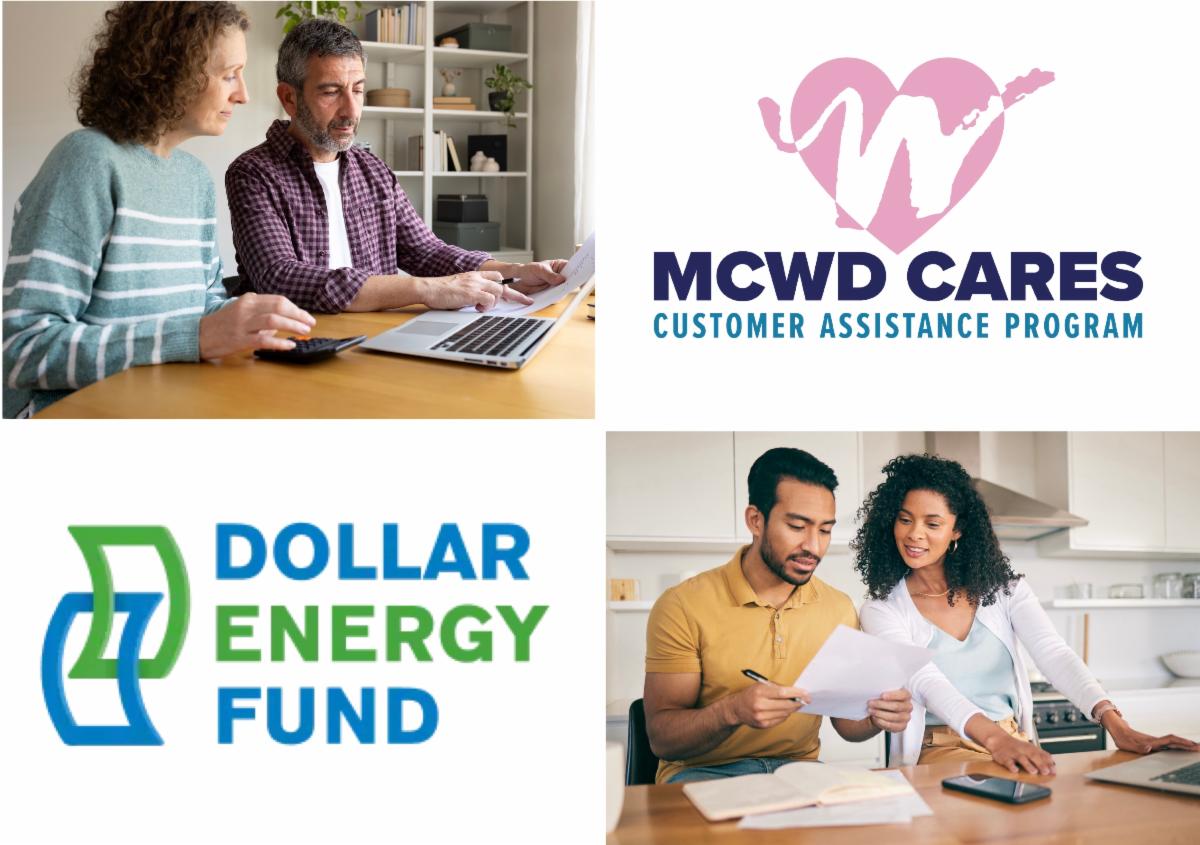 Dollar Energy Fund logo. MCWD CARES logo.