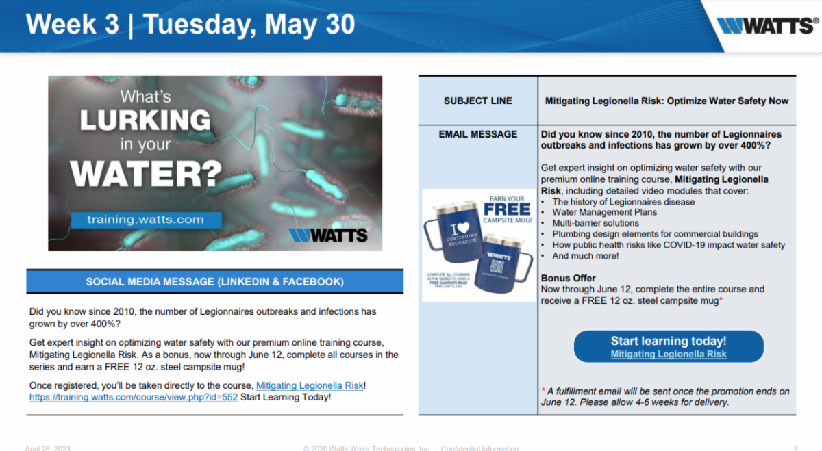 Watts Online TrainingMitigating Legionella Risk.....Earn 0.25 ASPE