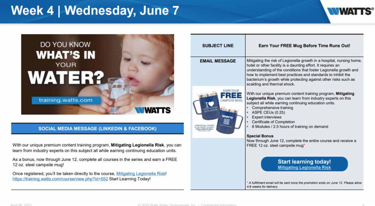 Watts Online TrainingMitigating Legionella Risk.....Earn 0.25 ASPE