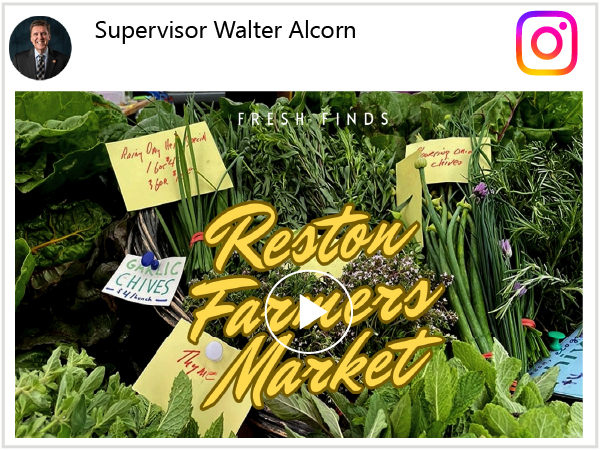 Instagram post of Reston Farmers Market reopening video