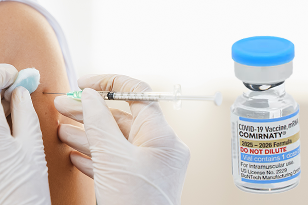 Injection with a COVID vaccine