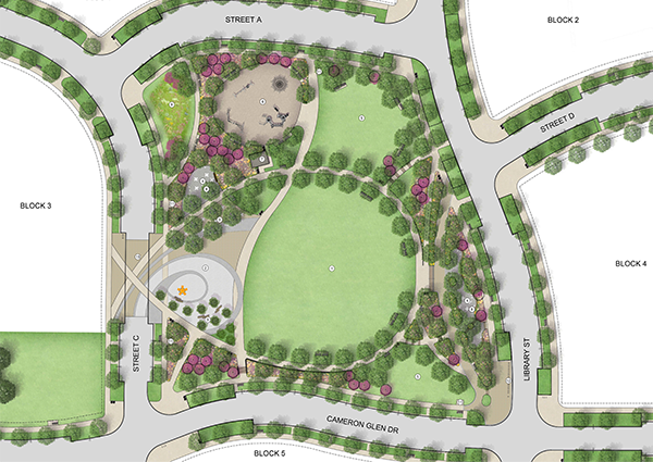 Reston Town Center North Central Green conceptual drawing