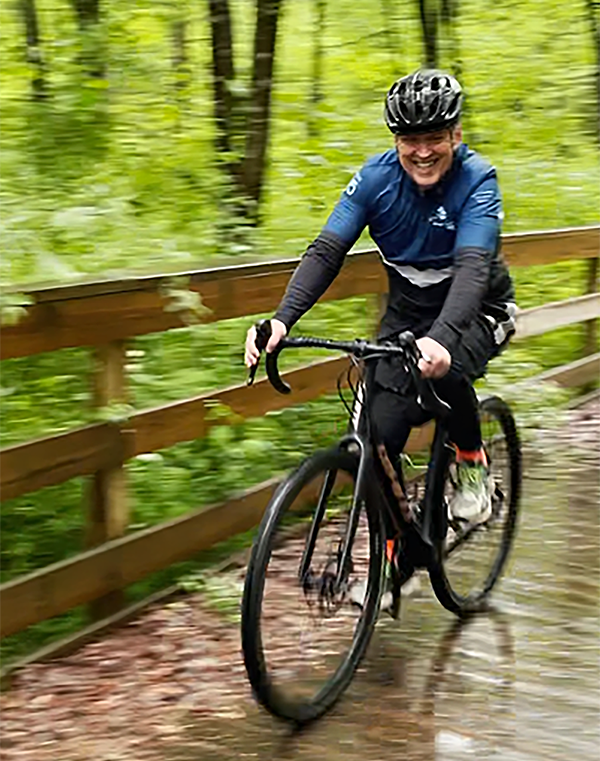 Tour de Hunter Mill 2025 Walter riding on path to Herndon Metro Station