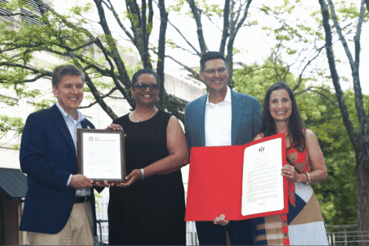 Fairfax County Supervisor Walter Alcorn presenting a proclamation at the Tephra ICA Arts Festival 2026