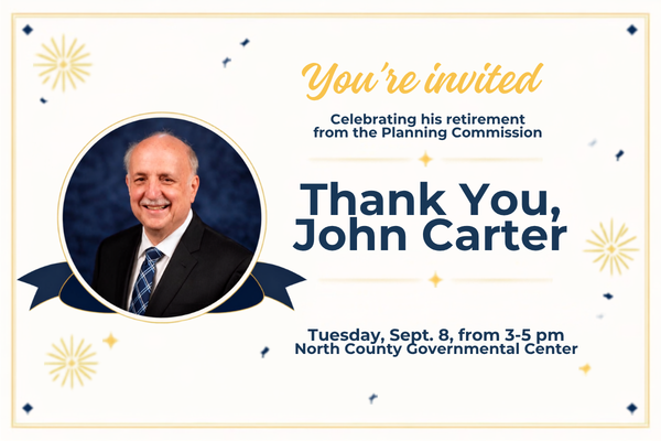 John Carter retirement party on Sept. 8 2026