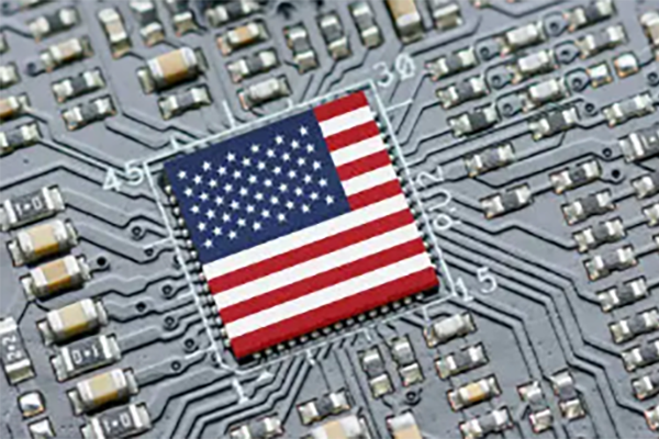 A silicone chip with an American flag