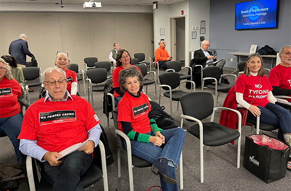 No Tysons Casino advocates at the Fairfax County Board of Supervisors Legislative Committee meeting