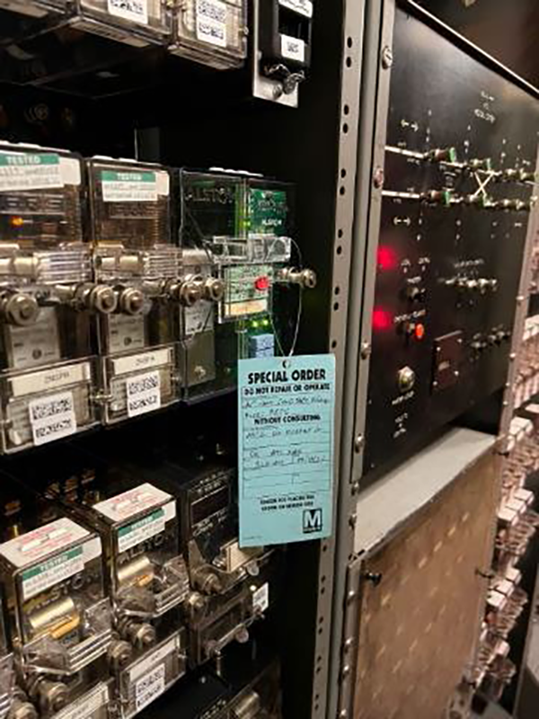 Photo of Metro's old rail signaling system control panel