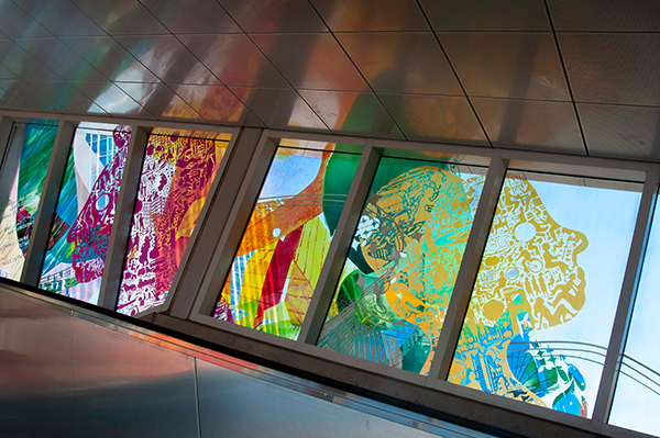 Ethos the public artwork at the Reston Town Center Metro Station pavilions
