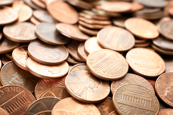A pile of pennies