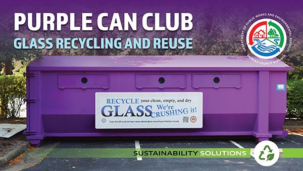 Purple glass recycling bins