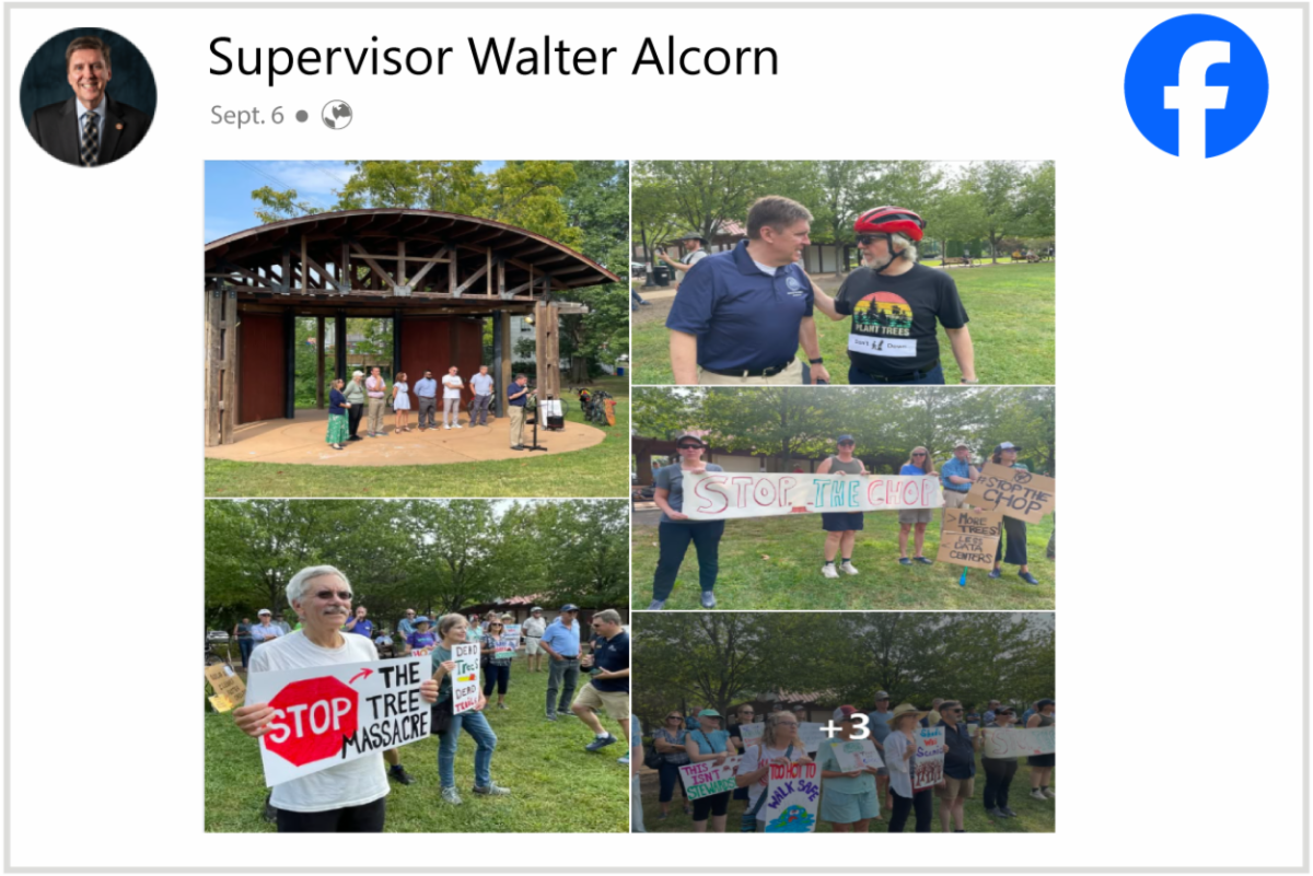 A photo of Walter Alcorn's Facebook post for the W&OD Trial rally