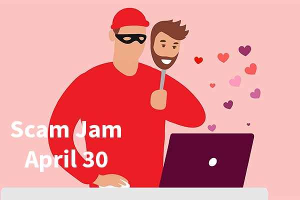 A scammer perpetrating a romance scam