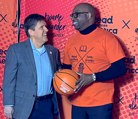 Walter with Kwame Alexander at the 2025 Read Across America at Langston Hughes Middle School