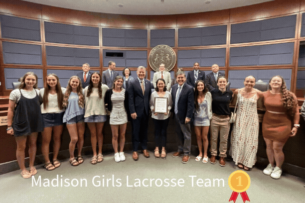 Madison High School Girls Lacrosse Team and Boys Tennis Team that won 2026 state championship
