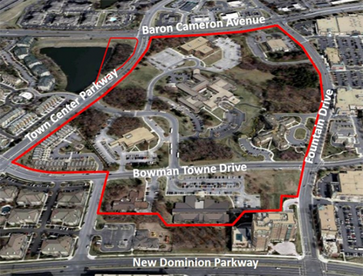 Aerial location map of Reston Town Center North