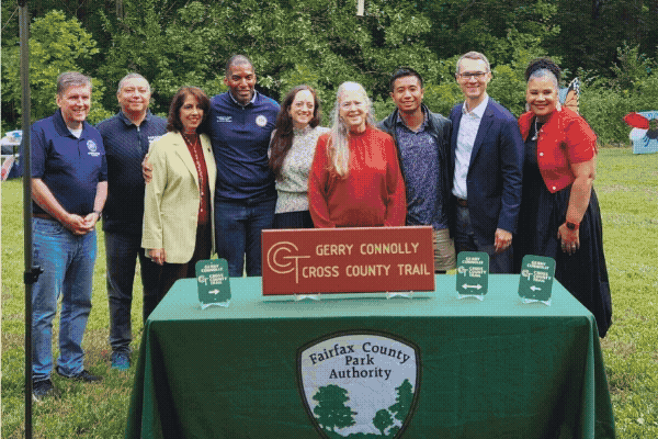 News signs on Cross County Trail honor Gerry Connolly