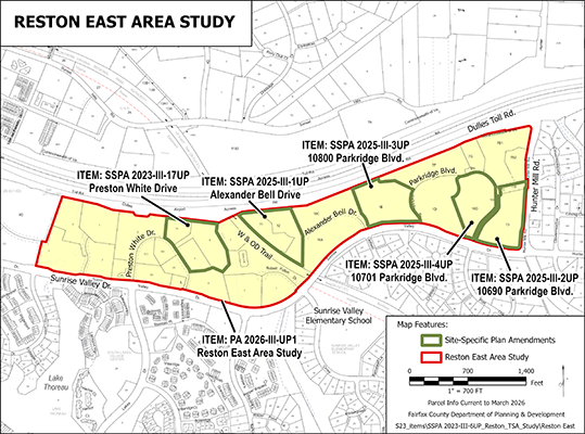 Map of the Reston East Planning Study area