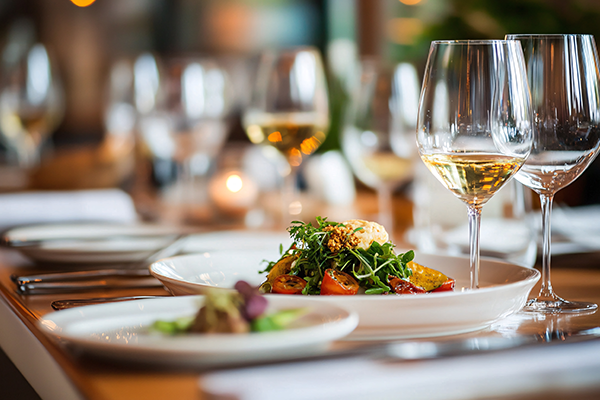 A restaurant meal
