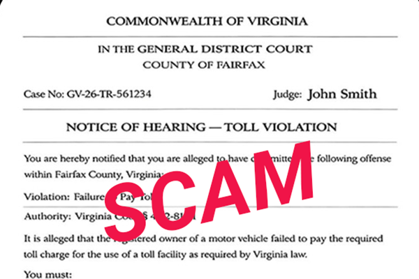 Unpaid Toll Notice Scam
