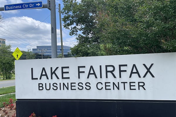 Lake Fairfax Business Center sign