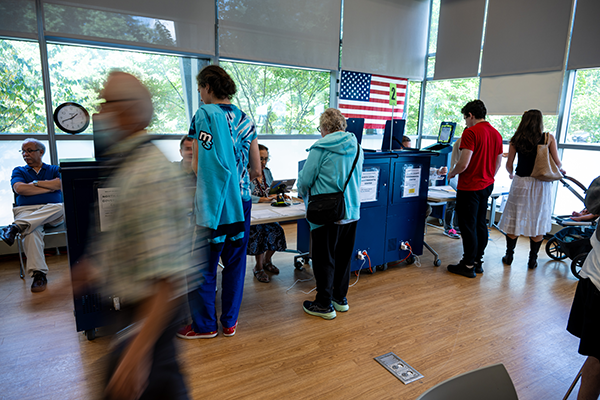 Voters casting their ballots early at the North County Governmental Center