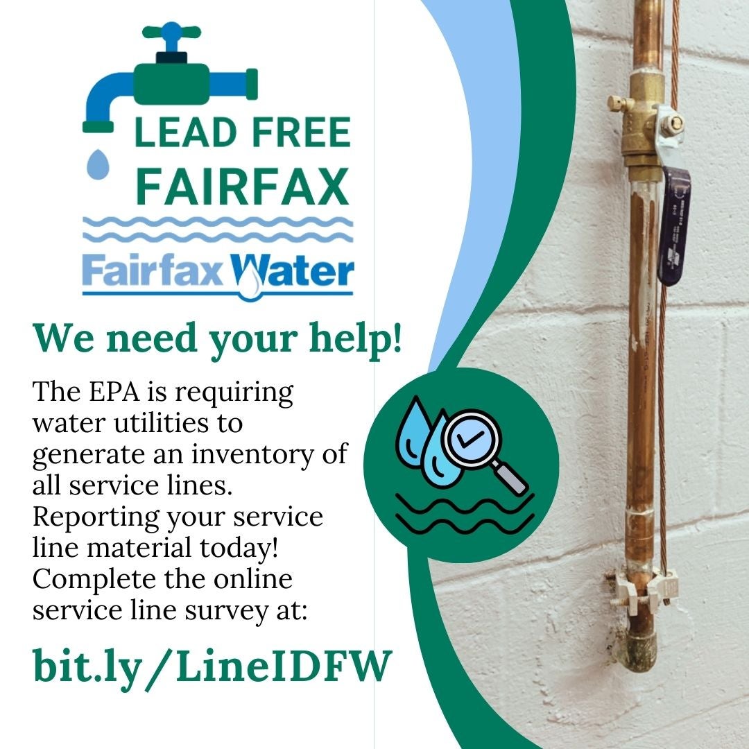Report your water service line material to Fairfax Water.