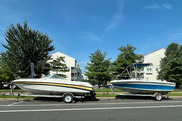 Boats parked on the street in the McNair Farms areas in Herndon