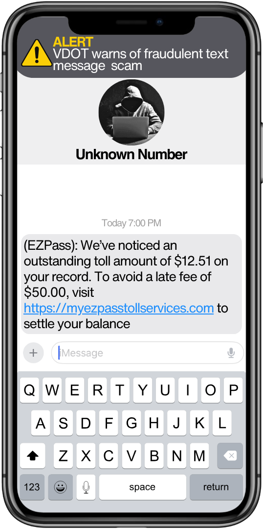 Unpaid toll scam