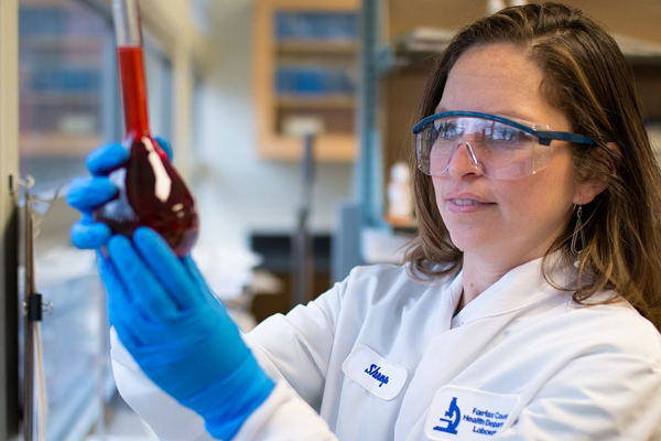 Worker at the Joanne Jorgenson Public Health Lab