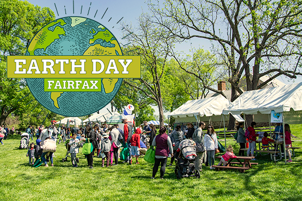 Earth Day participants at vendor and exhibitor tents
