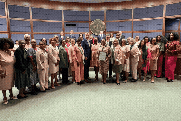 Proclamation presentation to the Lambda Kappa Omega Chapter and Reston YMCA