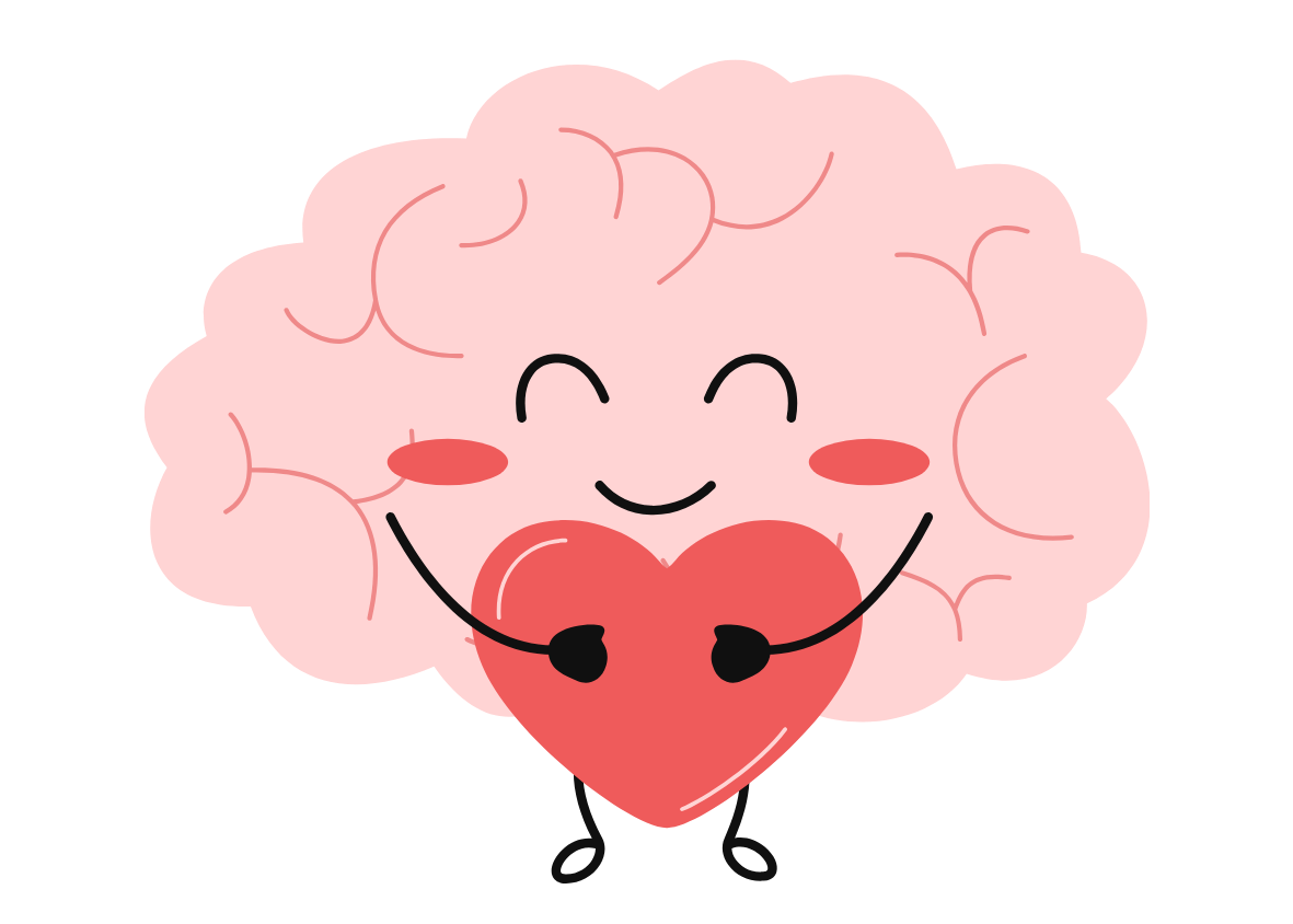 Brain hugging a heart