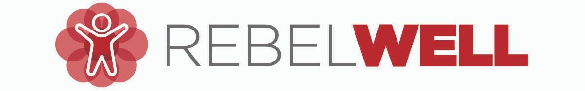 RebelWELL Logo in red and white