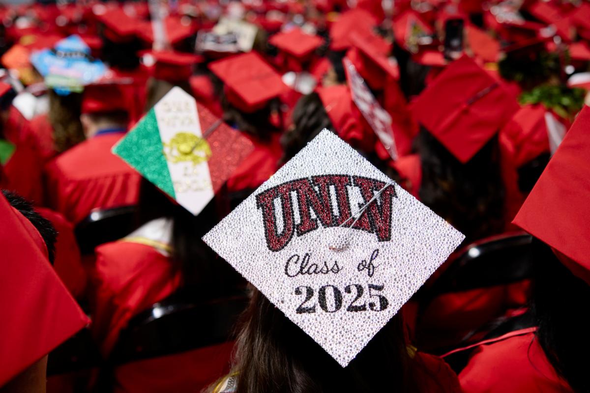 Graduation cap with UNLV Class of 2025 on the back