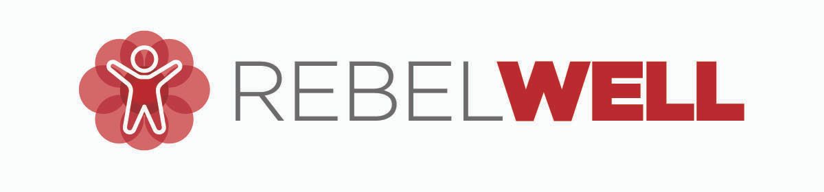 RebelWELL Logo in red and white