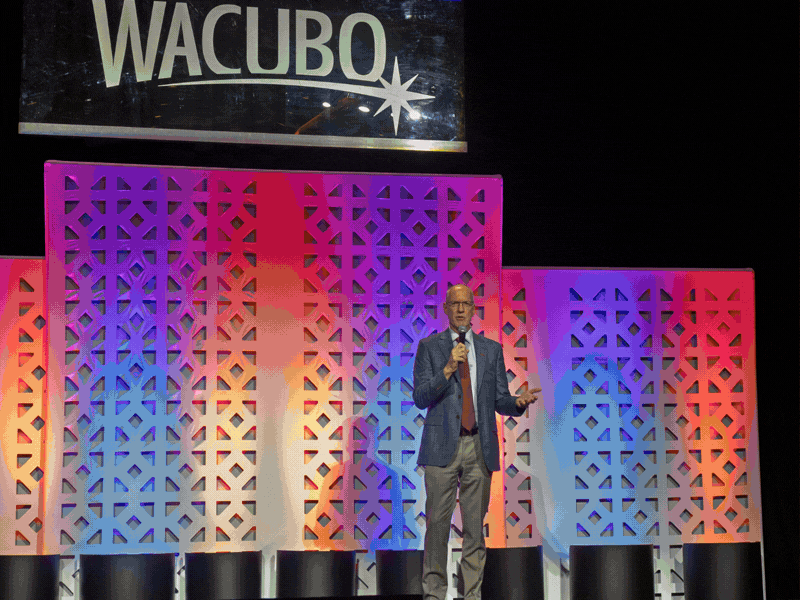 GIF showing rotating images of events and participants at the WACUBO Las Vegas Conference