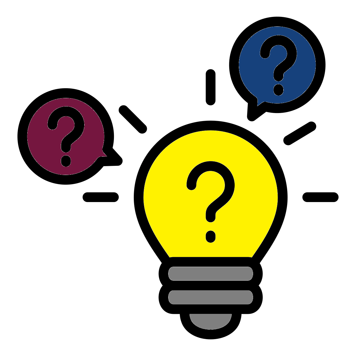 lightbulb with question marks