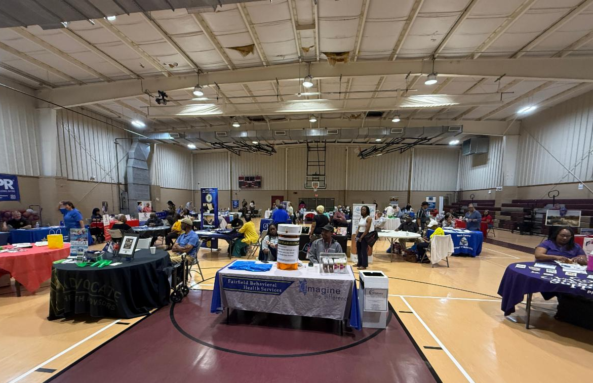 Vendor booths fill the Boykin Recreation Center in Fairfield County for the Fifth Annual Veterans Expo.