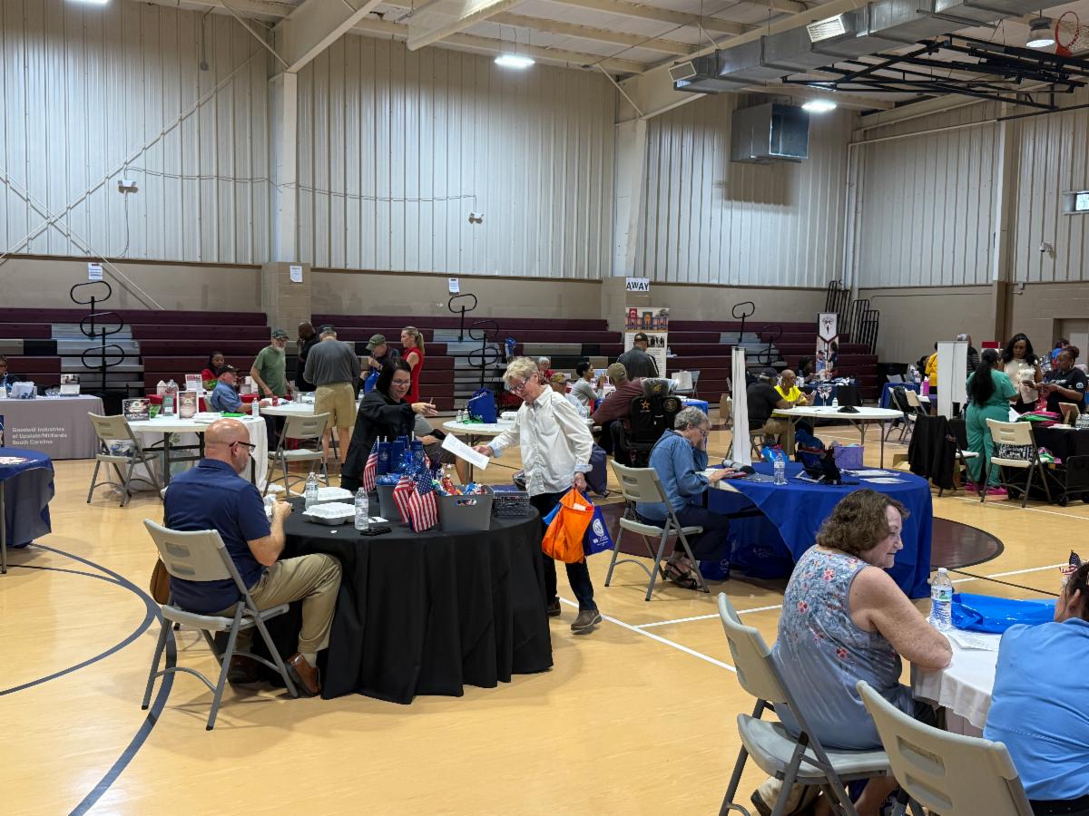 Veterans visit vendor and exhibitor booths during the Fifth Annual Veterans Expo in Fairfield County.