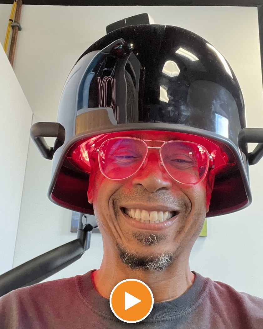 Watch Martin's story: Martin smiling in the light helmet at Huemn
