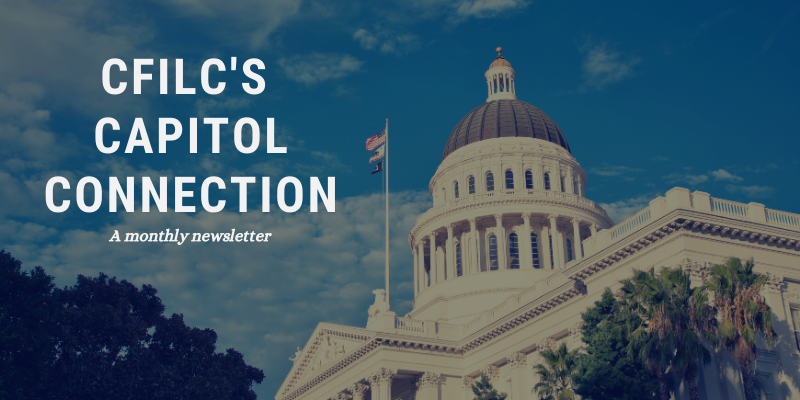 Capitol Connection promotional banner. Image of the California State Capitol. 