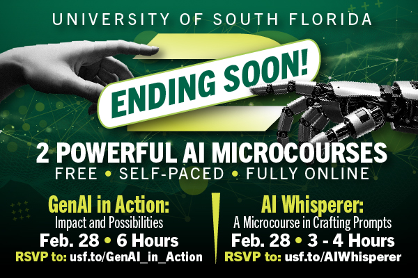 Usf Smart Course Ending this Saturday: USF Free Online AI Microcourses