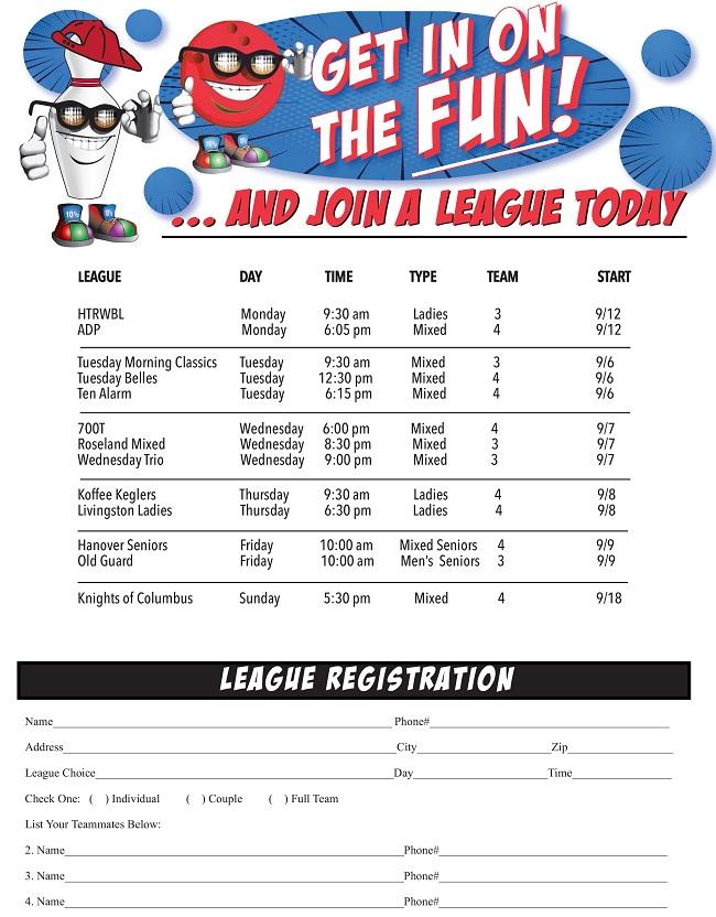 Fall Leagues Are Now Forming!