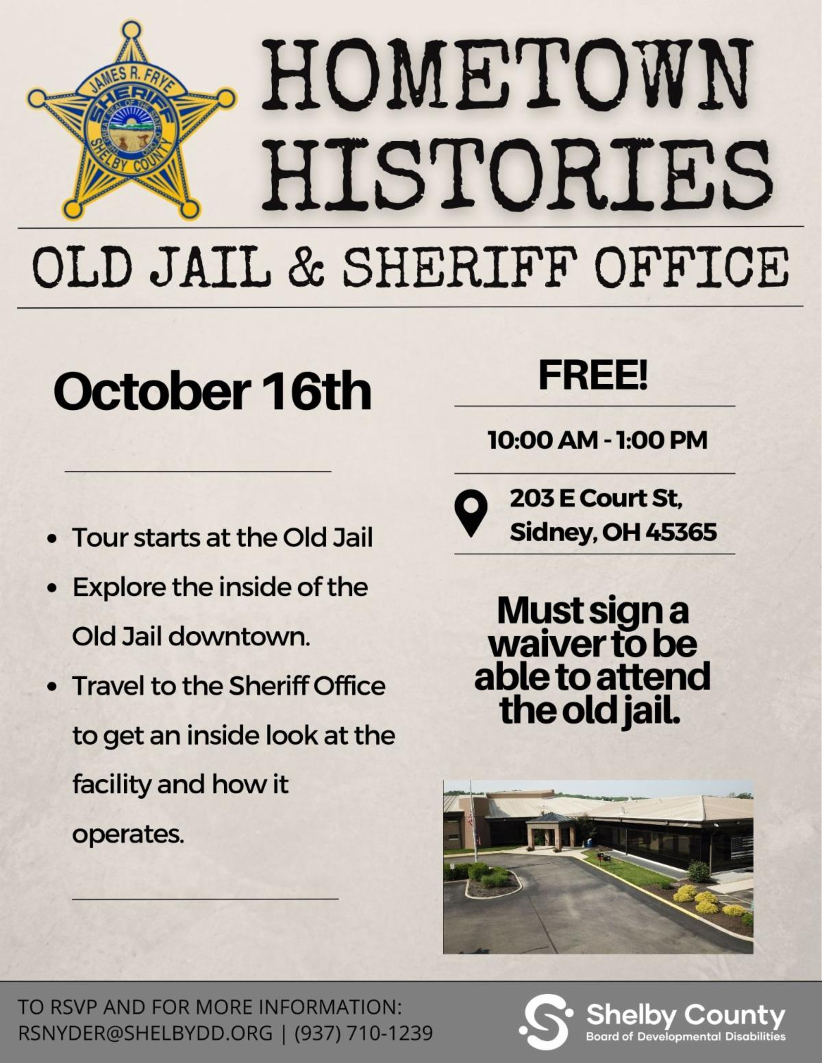Hometown Histories Flyer- contact Riley Snyder with questions at rsnyder@shelbydd.org or 937-710-1239