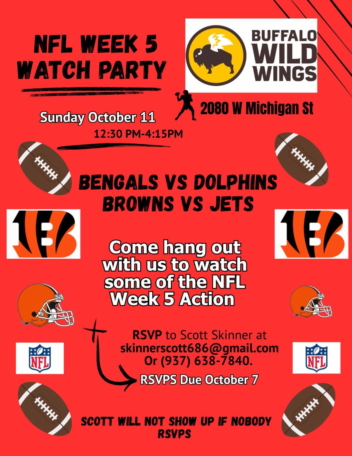 Ohio State Watch Party. Contact Scott Skinner for more information. skinnersscott686@gmail.com