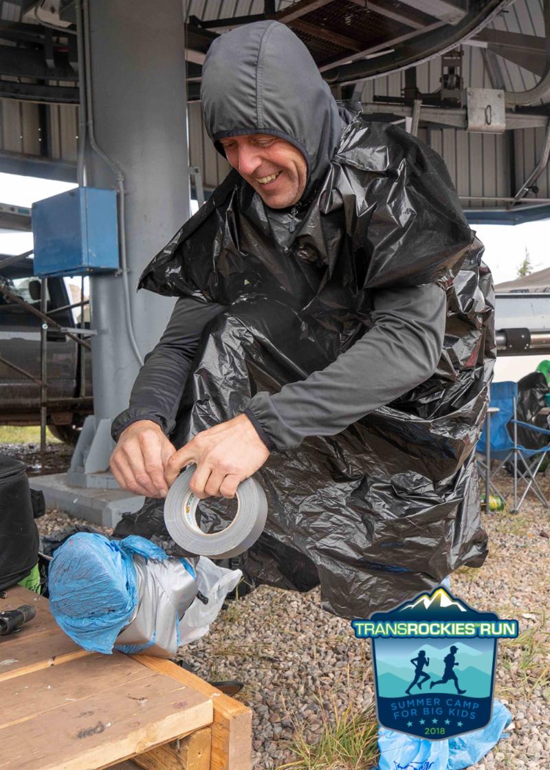 Plastic bags_ garbage bags and duct tape...anything to stay dry and warm.
