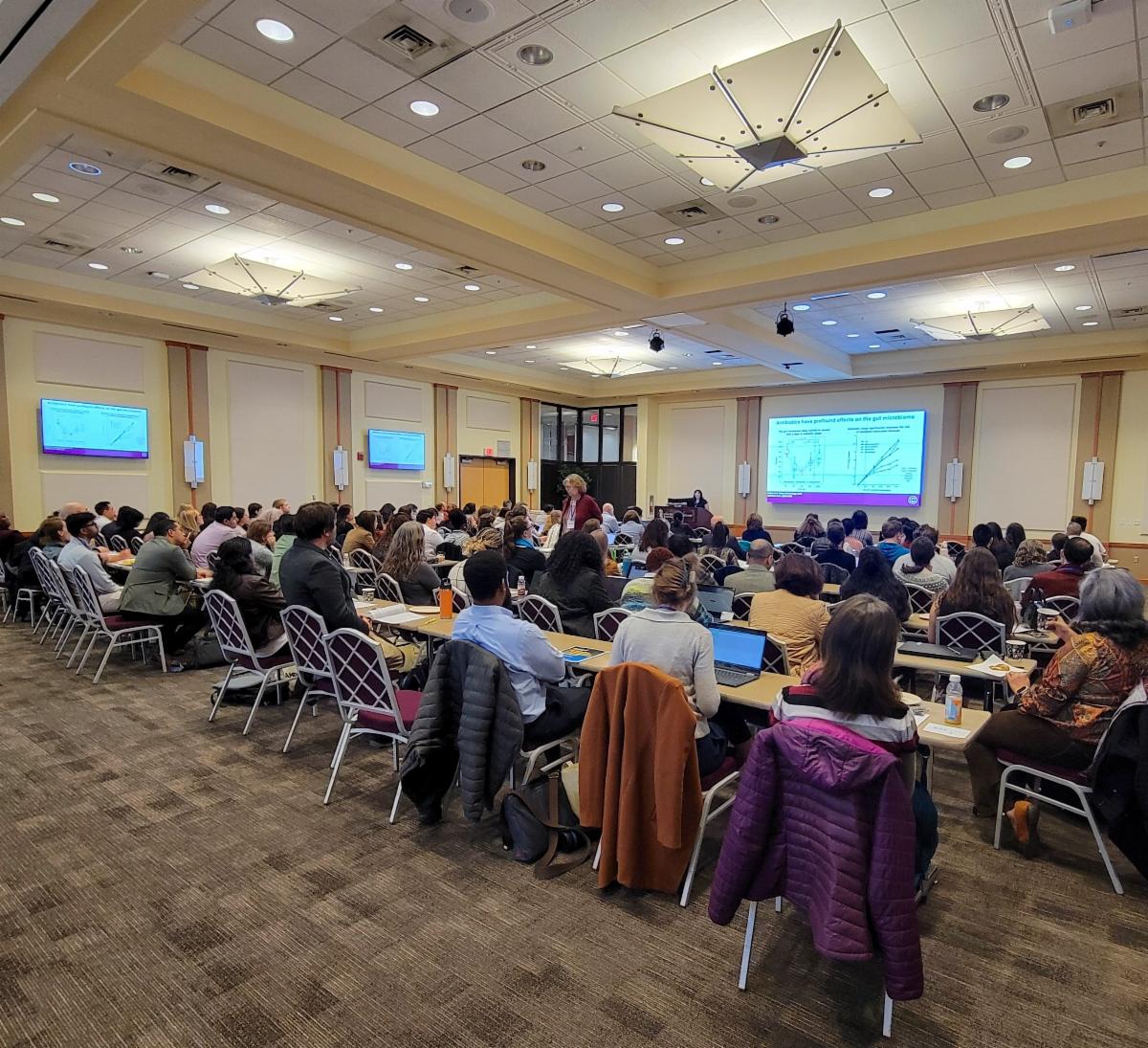 large audience watching presentation