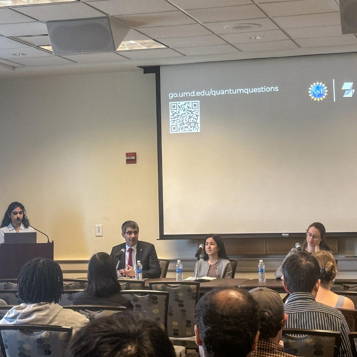 Panelists discuss quantum policy and research at a World Quantum Day 2025 event hosted by the NSF Quantum Leap Challenge Institute for Robust Quantum Simulation